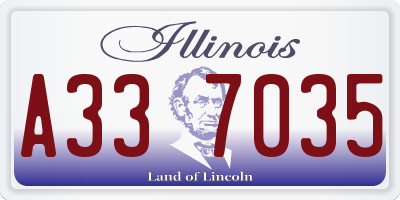 IL license plate A337035