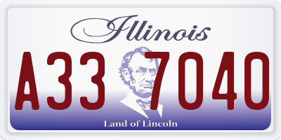 IL license plate A337040