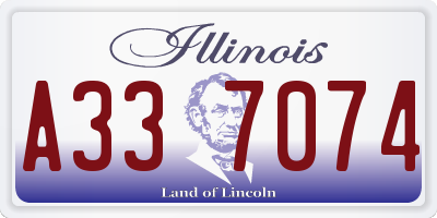 IL license plate A337074
