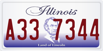 IL license plate A337344