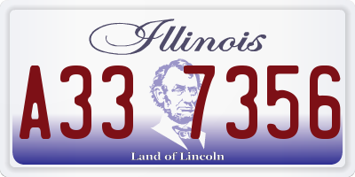 IL license plate A337356