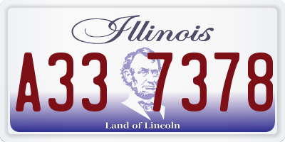 IL license plate A337378