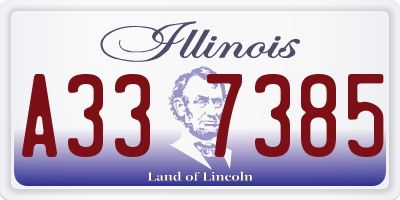 IL license plate A337385