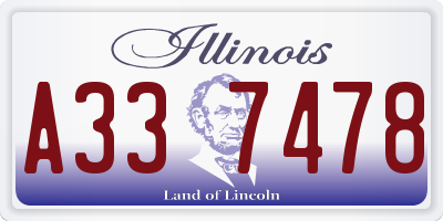 IL license plate A337478