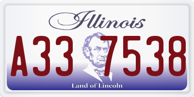 IL license plate A337538
