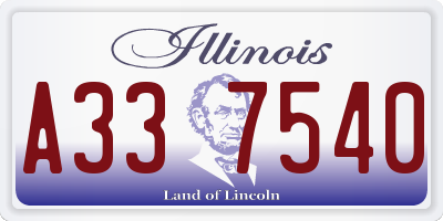 IL license plate A337540