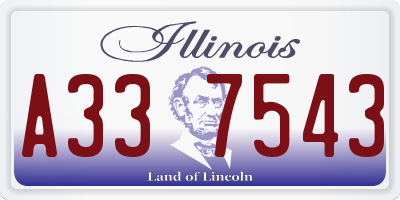 IL license plate A337543