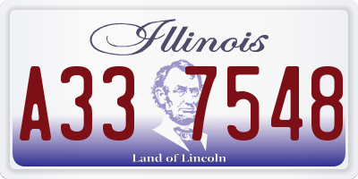 IL license plate A337548