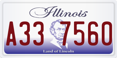 IL license plate A337560