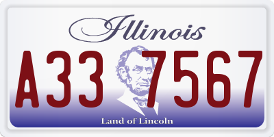 IL license plate A337567