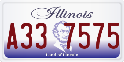 IL license plate A337575
