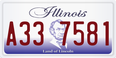 IL license plate A337581