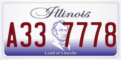 IL license plate A337778