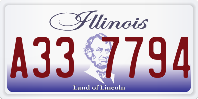 IL license plate A337794
