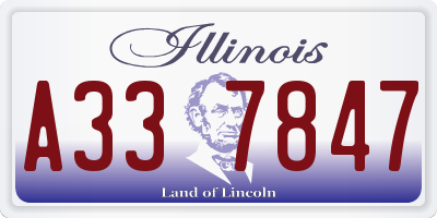 IL license plate A337847