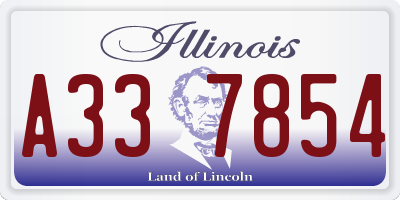 IL license plate A337854