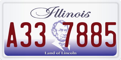 IL license plate A337885