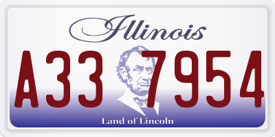 IL license plate A337954