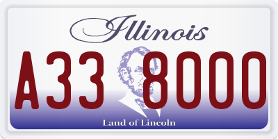 IL license plate A338000