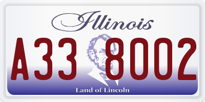 IL license plate A338002