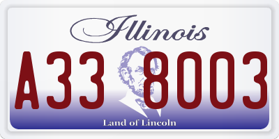 IL license plate A338003