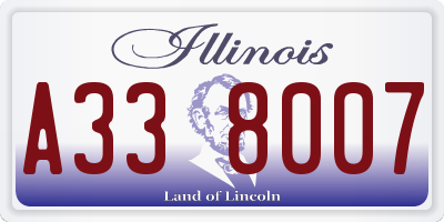 IL license plate A338007