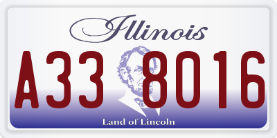 IL license plate A338016