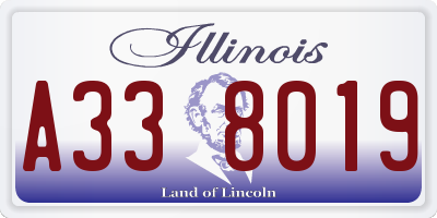 IL license plate A338019