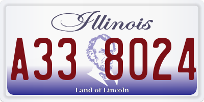 IL license plate A338024