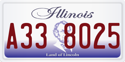 IL license plate A338025