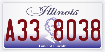 IL license plate A338038