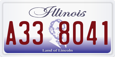 IL license plate A338041