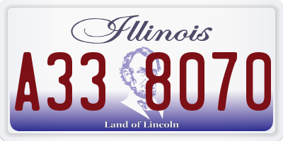 IL license plate A338070