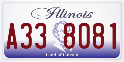 IL license plate A338081
