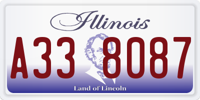 IL license plate A338087