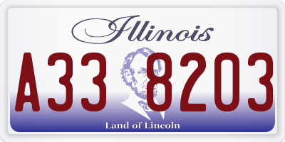 IL license plate A338203