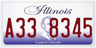 IL license plate A338345