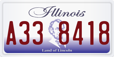 IL license plate A338418