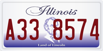 IL license plate A338574