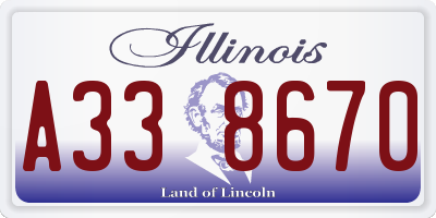 IL license plate A338670