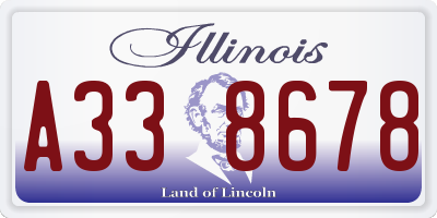 IL license plate A338678