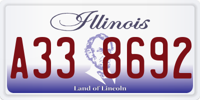 IL license plate A338692