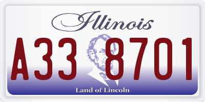 IL license plate A338701
