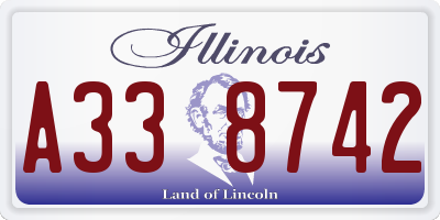 IL license plate A338742