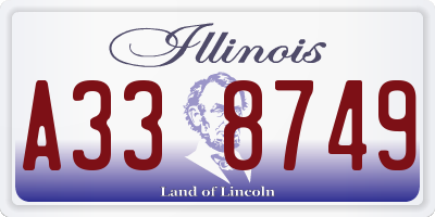 IL license plate A338749