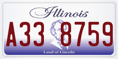 IL license plate A338759