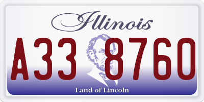 IL license plate A338760