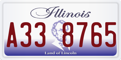 IL license plate A338765