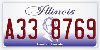 IL license plate A338769