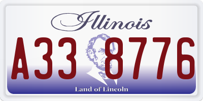 IL license plate A338776